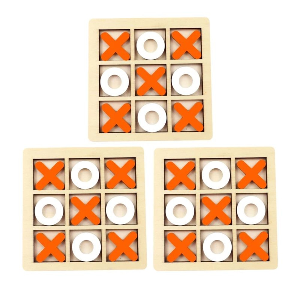 Montessori Wooden XO Puzzle Chess Game Educational Brain Training Toy For Kids 11