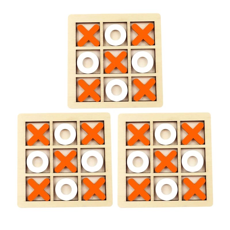 Montessori Wooden XO Puzzle Chess Game Educational Brain Training Toy For Kids 11