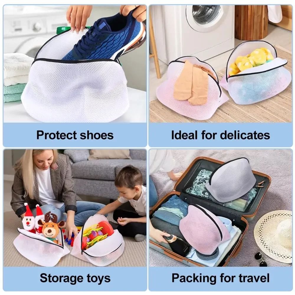 Mesh Shoe Washing Laundry Bag With Zipper Protective Sneaker Delicate Organizer 3