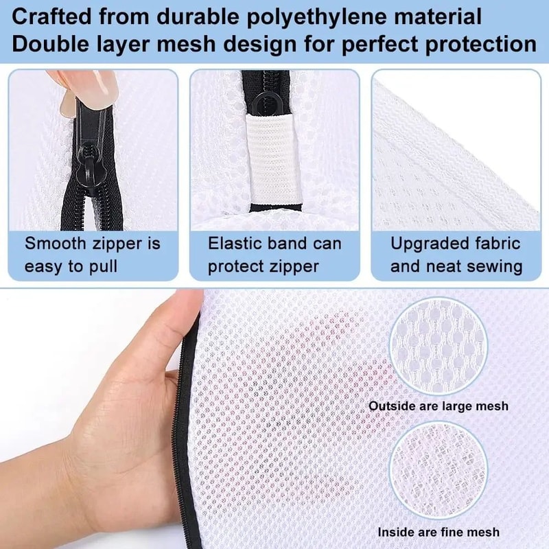 Mesh Shoe Washing Laundry Bag With Zipper Protective Sneaker Delicate Organizer 5