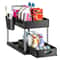2Tier Sliding Under Sink Organizer SpaceSaving Cabinet Storage Rack With Hooks 1