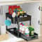 2Tier Sliding Under Sink Organizer SpaceSaving Cabinet Storage Rack With Hooks 3