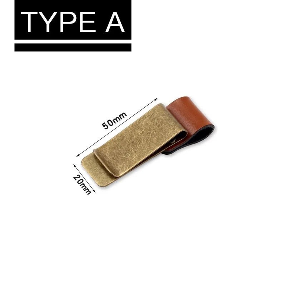 Handmade Leather Pen Holder Clip Stainless Steel Notebook Journal Pen Loop 6