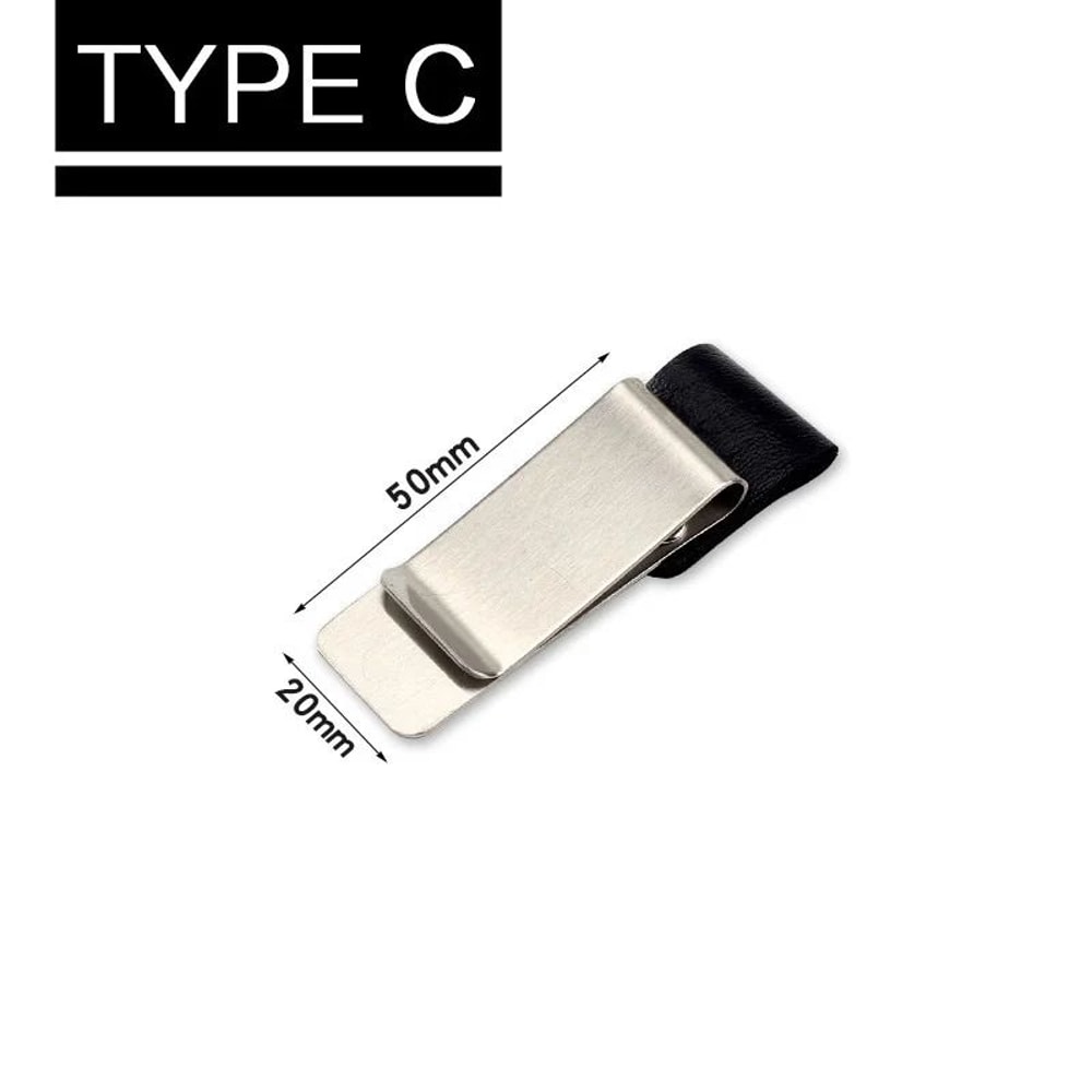 Handmade Leather Pen Holder Clip Stainless Steel Notebook Journal Pen Loop 8