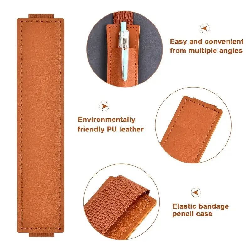 Adjustable Leather Elastic Pen Holder Band Notebook Planner Pen Pouch 3