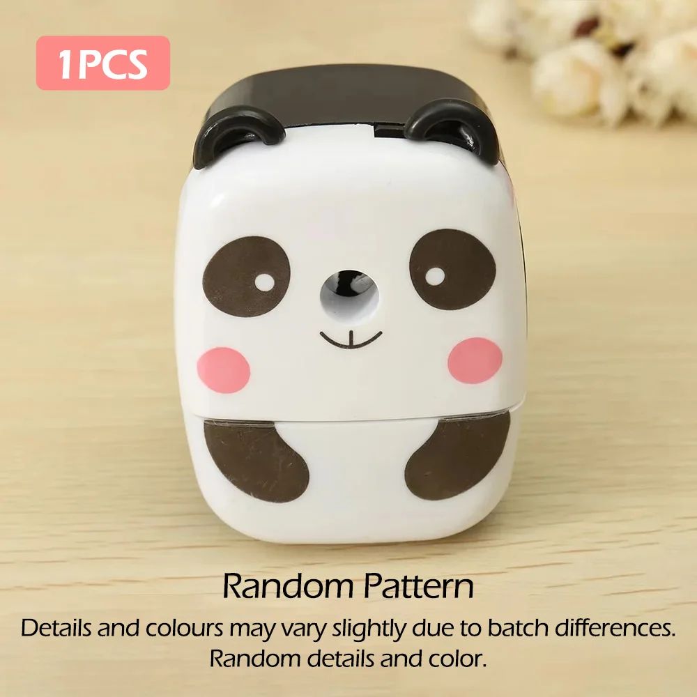 Cartoon Panda Tiger HandCrank Pencil Sharpener Cute Animal Portable School Sharpener 1