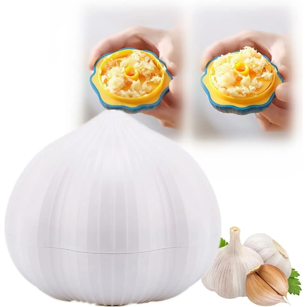 Cute GarlicShaped Manual Garlic Grinder Mini Rotary Chopper For Chili Ginger 8