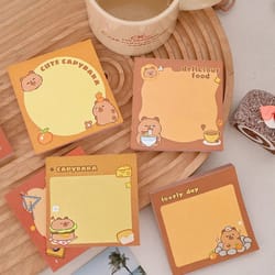 cute capybara memo pad set – cartoon message notes & creative desk stickers