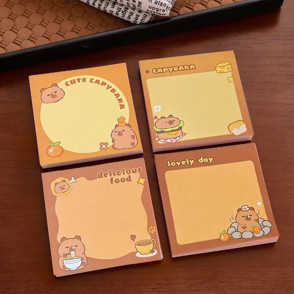 Cute Capybara Memo Pad Set Cartoon Message Notes Creative Desk Stickers 1
