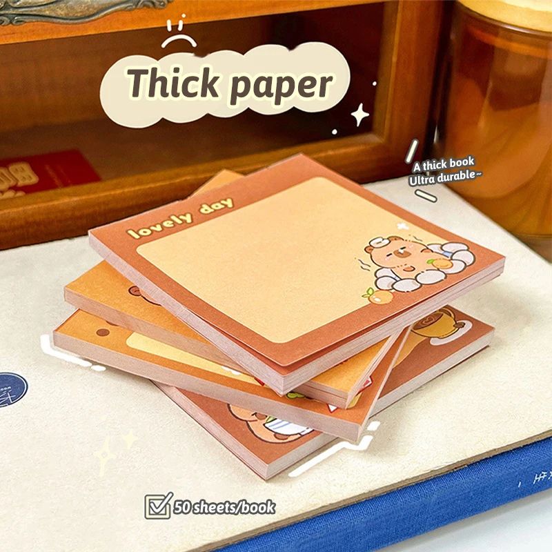 Cute Capybara Memo Pad Set Cartoon Message Notes Creative Desk Stickers 2