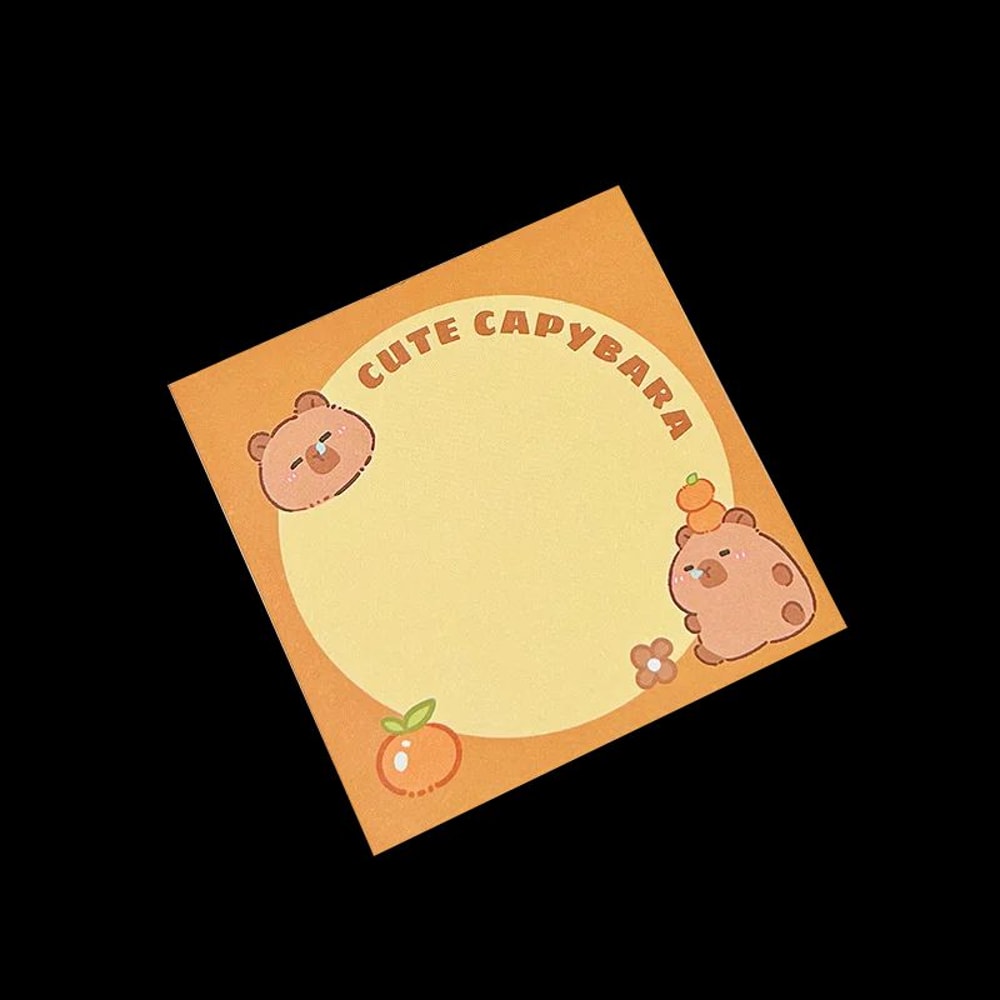 Cute Capybara Memo Pad Set Cartoon Message Notes Creative Desk Stickers 6