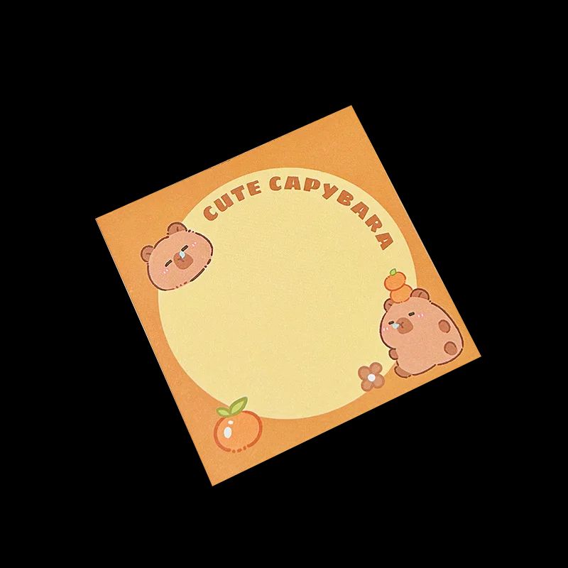 Cute Capybara Memo Pad Set Cartoon Message Notes Creative Desk Stickers 6