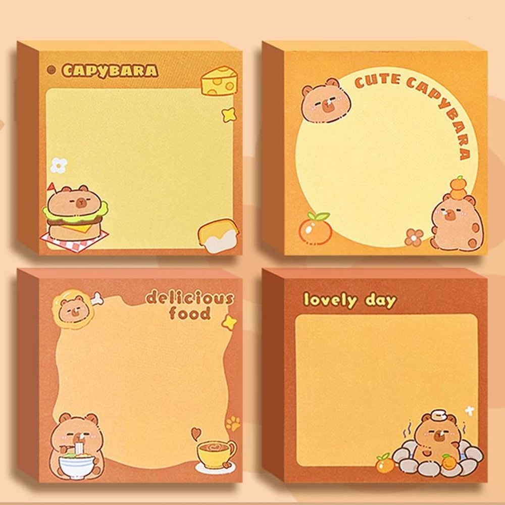 Cute Capybara Memo Pad Set Cartoon Message Notes Creative Desk Stickers 10