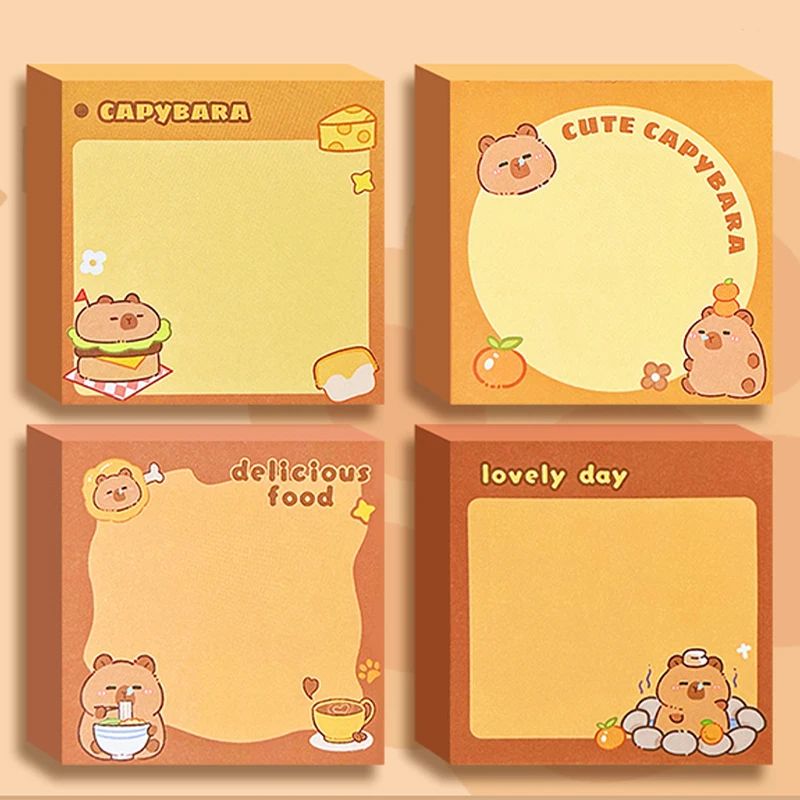 Cute Capybara Memo Pad Set Cartoon Message Notes Creative Desk Stickers 10