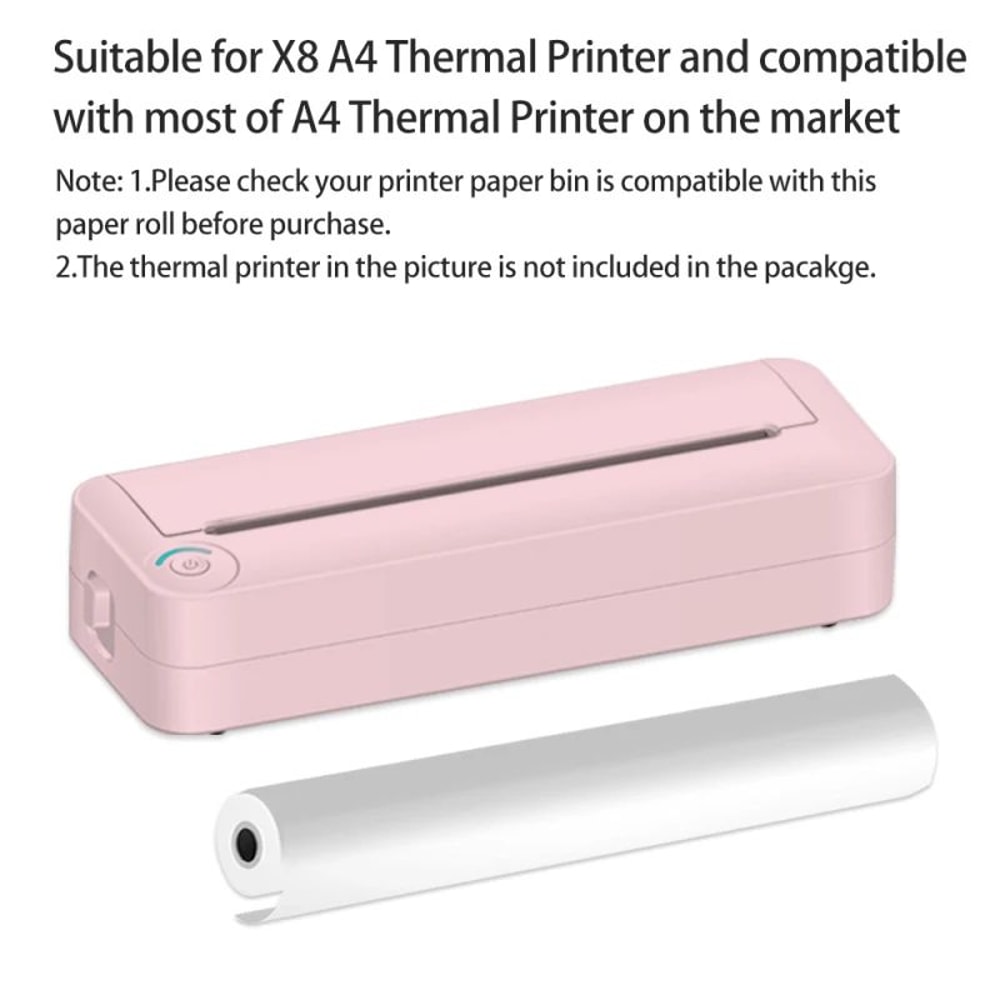 A4 BPAFree Thermal Paper Roll Inkless Printing Paper For Portable Thermal Printers 3