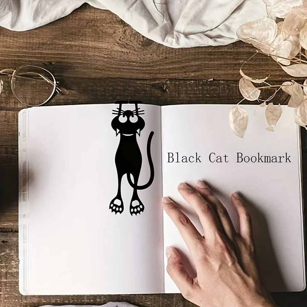 Black Cat Acrylic Hollow Bookmark Creative Hanging Page Marker For Book Lovers 3