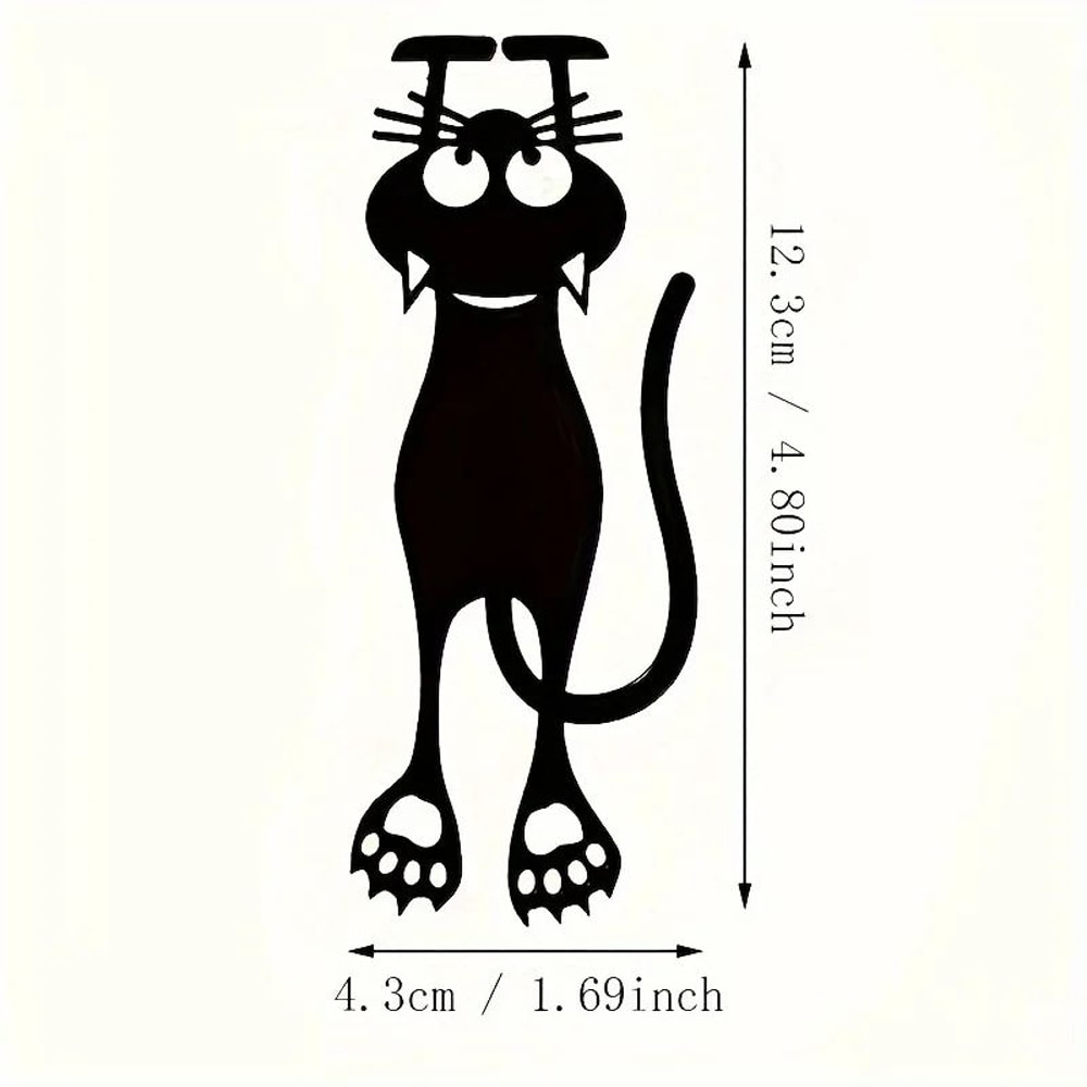 Black Cat Acrylic Hollow Bookmark Creative Hanging Page Marker For Book Lovers 6