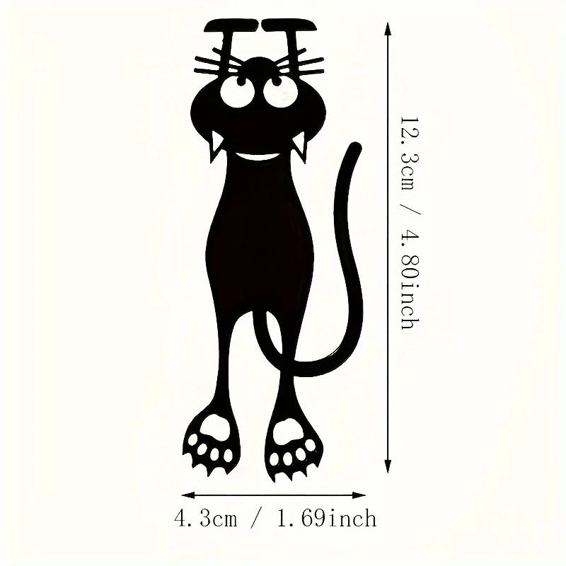 Black Cat Acrylic Hollow Bookmark Creative Hanging Page Marker For Book Lovers 6