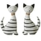 Nordic Wooden Cat Couple Ornament Striped Kitten Desktop Decoration 4
