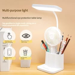 led desk lamp with pen holder & phone stand – dimmable usb study light