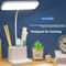 LED Desk Lamp With Pen Holder Phone Stand Dimmable USB Study Light 1