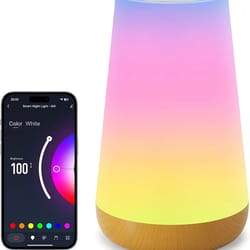 tuya smart wifi rgb bedside lamp – app & voice control ambient night light