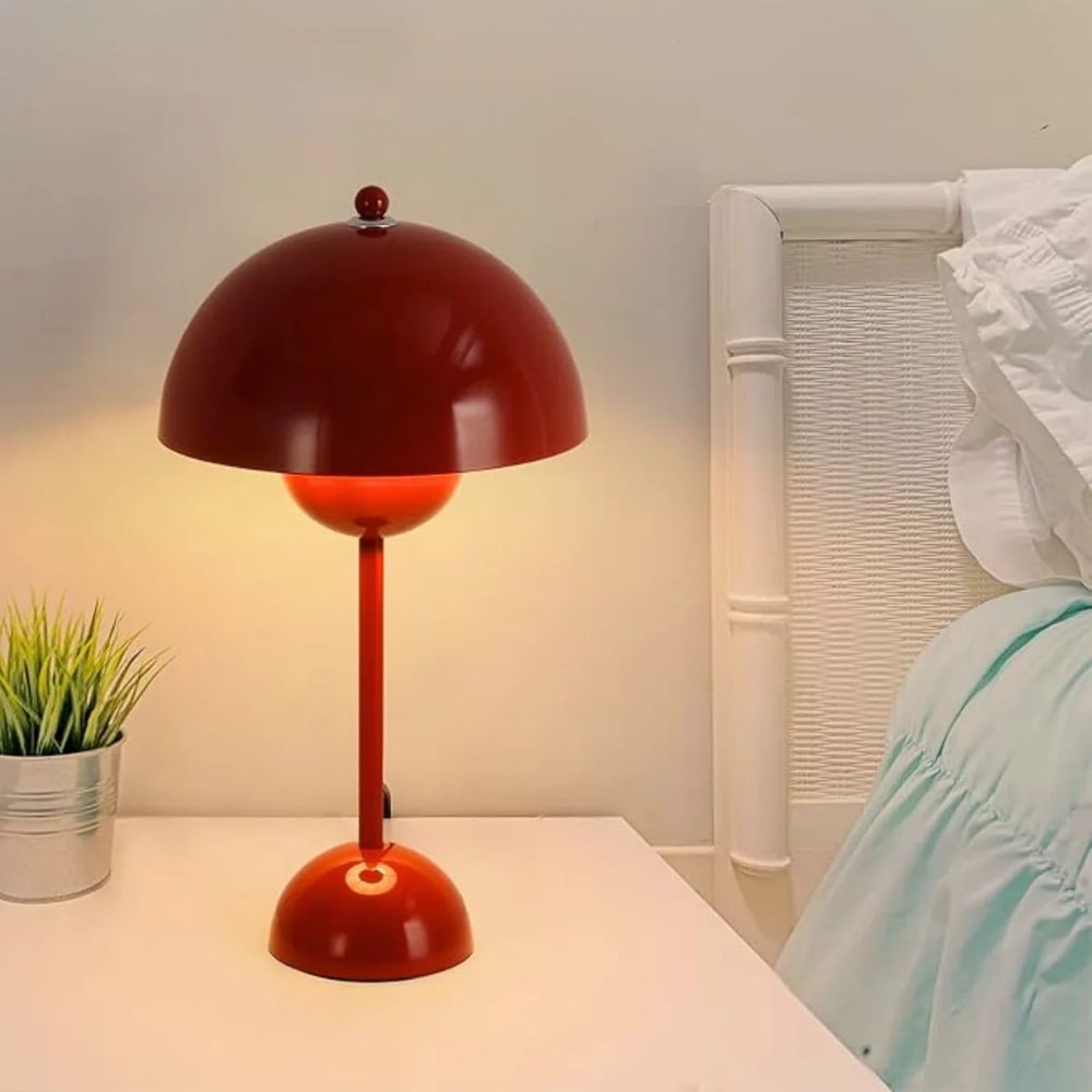 USB Rechargeable LED Flower Bud Touch Lamp 3Color Dimmable Bedside Table Light 4