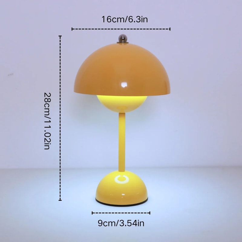 USB Rechargeable LED Flower Bud Touch Lamp 3Color Dimmable Bedside Table Light 5