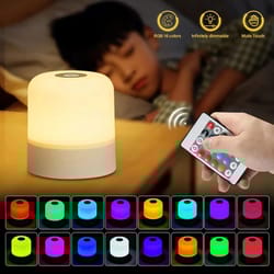 13-color led touch & remote table lamp – rechargeable dimmable bedside night light