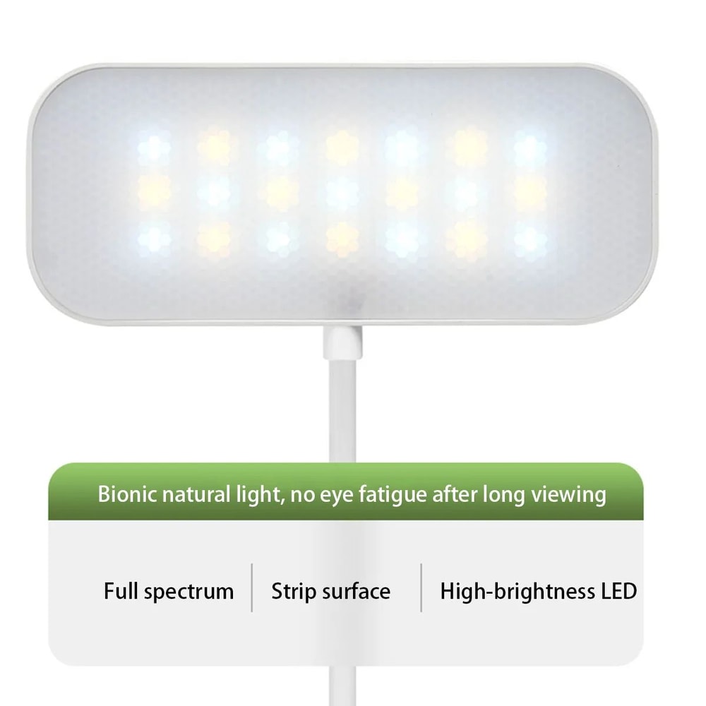 Rechargeable LED Clip Desk Lamp 3Mode Dimmable Eye Protection Reading Light 2