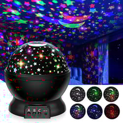 rotating starry sky night light projector – led galaxy & moon ceiling lamp for kids bedroom and nursery