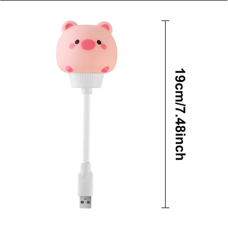 Cute Cartoon USB LED Night Light For Kids Portable Bear Chick Kitten Bedside Lamp For Baby Nursery 6