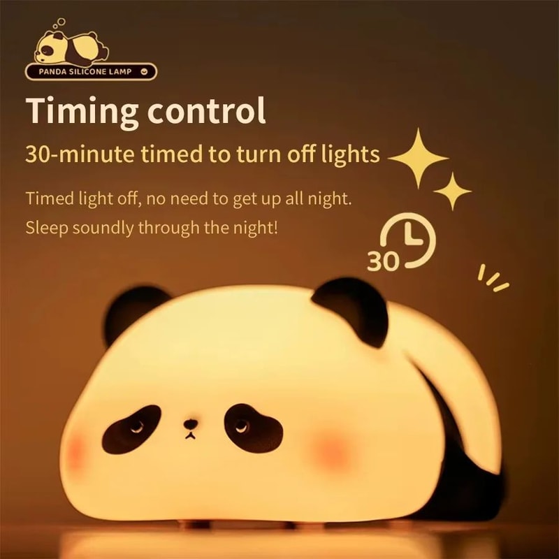 Cute Panda Silicone Rechargeable Night Light Touch Sensor Dimmable LED Bedside Lamp For Kids 1