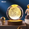 3D Crystal Ball Solar System LED Night Light Astronaut Moon Planet Glass Globe Decor 8