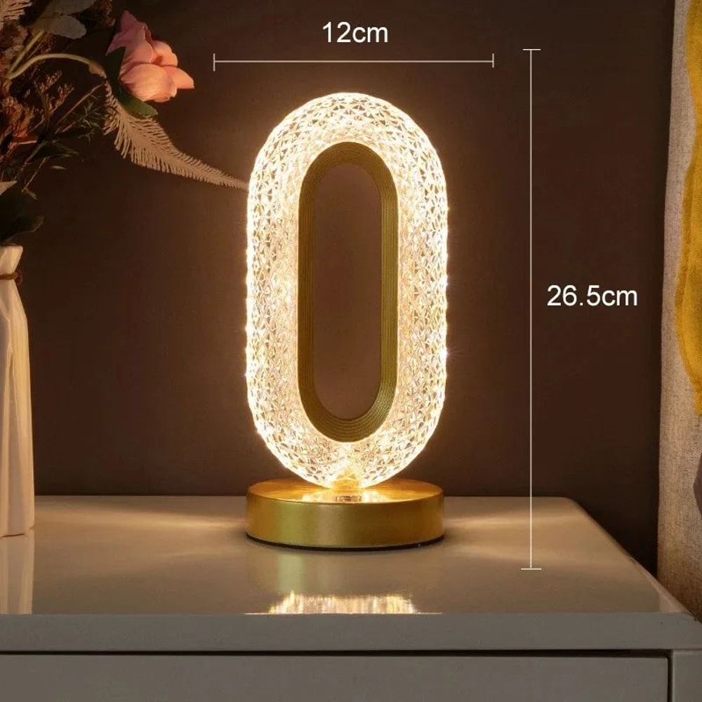 Rechargeable 3D Moon Crystal Touch Lamp USB Dimmable LED Bedside Ambient Night Light 10