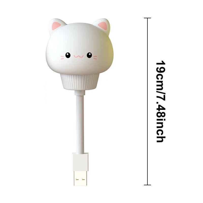 Cute Cartoon Bear Kitten USB LED Night Light Voice Remote Control Kids Bedside Lamp 9
