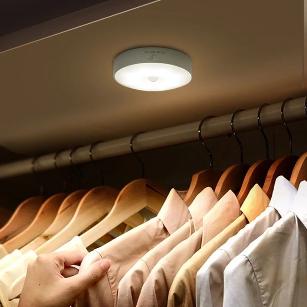 Motion Sensor LED Night Light Magnetic Wireless RGB Cabinet Closet Lamp 4