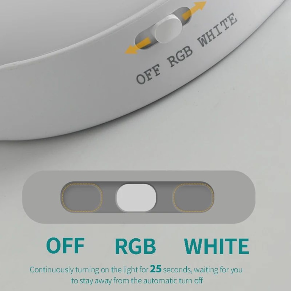 Motion Sensor LED Night Light Magnetic Wireless RGB Cabinet Closet Lamp 5