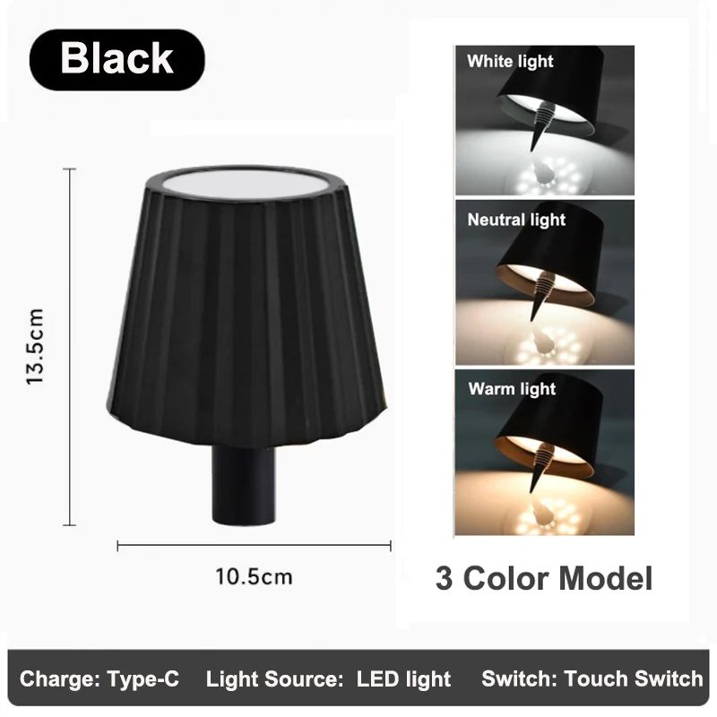 RGB Rechargeable LED Bottle Table Lamp Touch Control Dimmable Wireless Wine Bottle Light 11