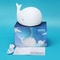 Cute Whale Silicone LED Night Light 7 Color Changing Rechargeable Kids Bedside Lamp 5
