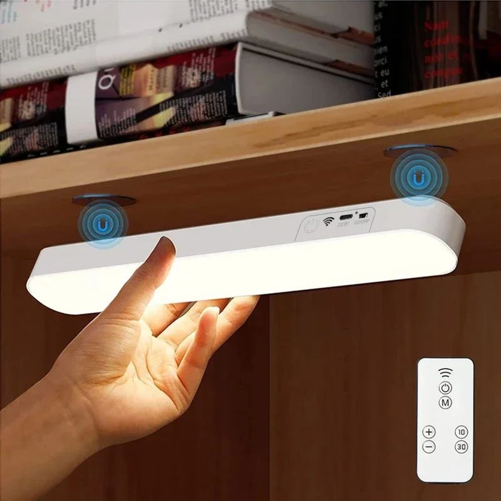 Magnetic Rechargeable LED Desk Lamp Touch Remote Control Dimmable Under Cabinet Reading Light 0