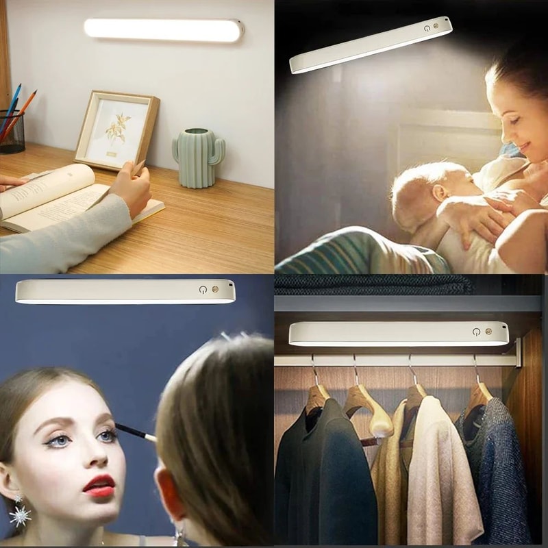 Magnetic Rechargeable LED Desk Lamp Touch Remote Control Dimmable Under Cabinet Reading Light 4