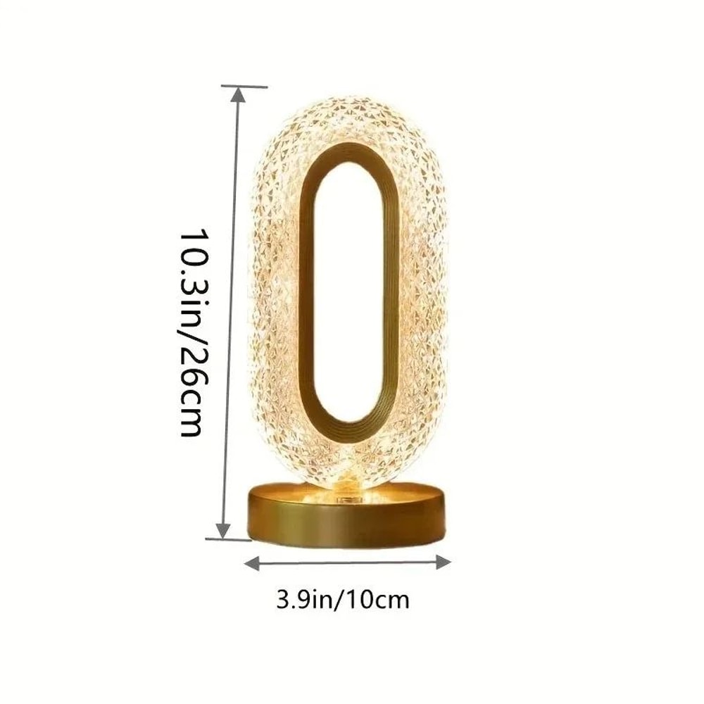 GGbingo 3D Crystal Track LED Table Lamp Touch Dimmable USB Rechargeable Ambient Night Light 5