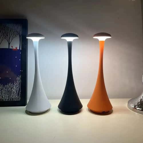 Rechargeable Mushroom LED Table Lamp – Touch Dimmable Wireless USB-C Bedside & Desk Light