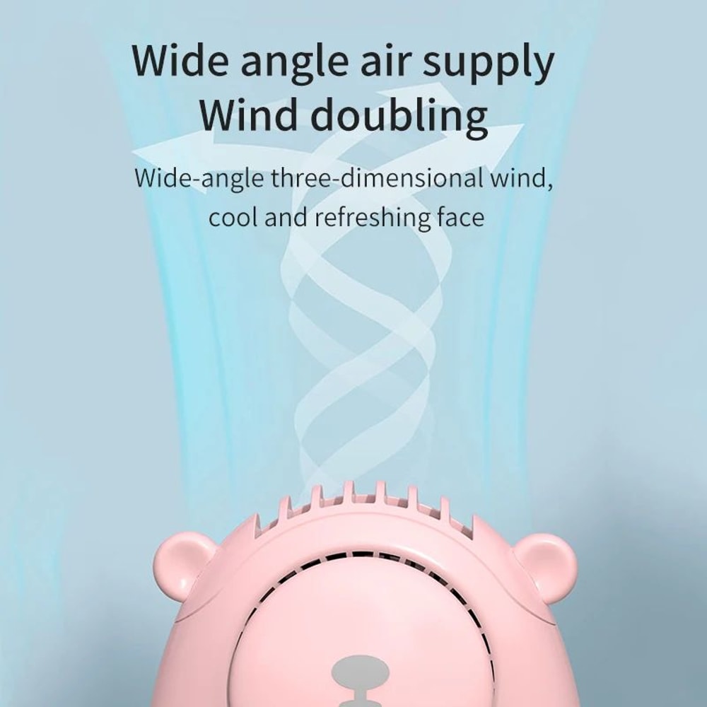 Rechargeable Portable Neck Fan 3 Speed Handheld Personal Cooling Fan For Travel Outdoor Use 2