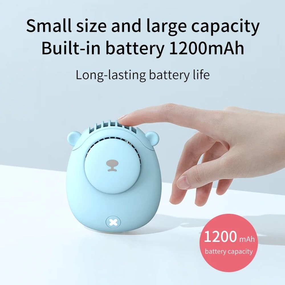 Rechargeable Portable Neck Fan 3 Speed Handheld Personal Cooling Fan For Travel Outdoor Use 3