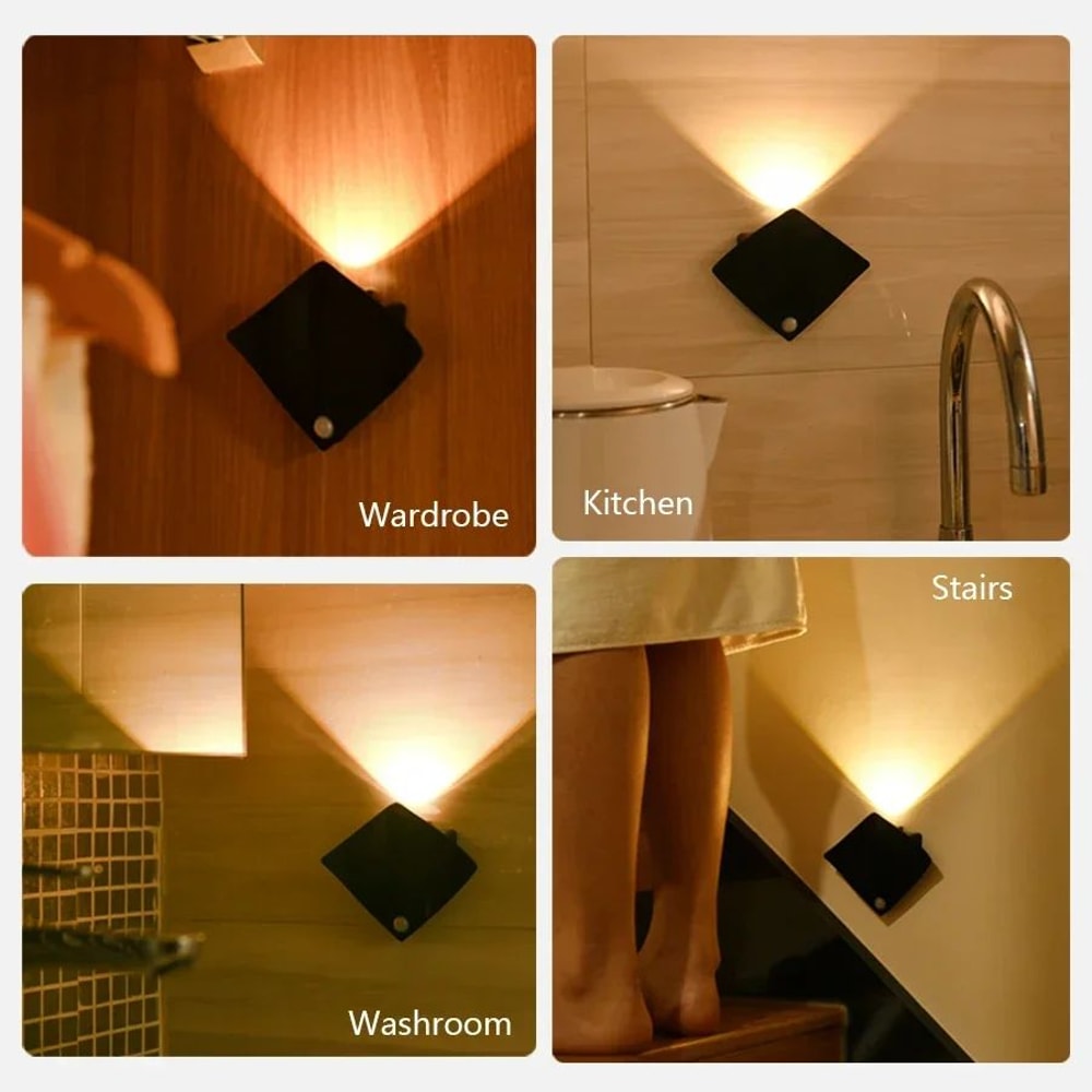 Rechargeable Motion Sensor LED Wall Sconce Wireless Magnetic Night Light For Bedroom Hallway 4