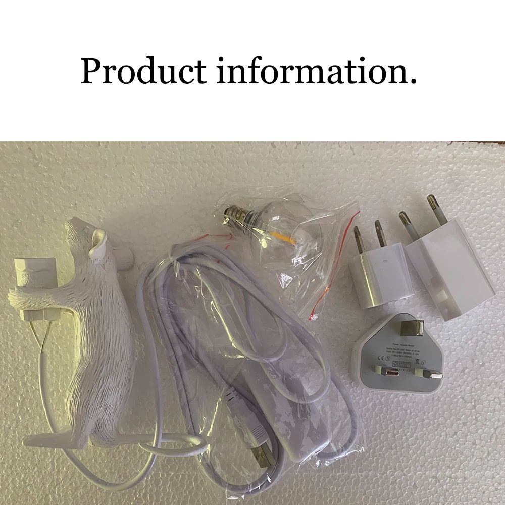 Modern Resin Animal LED Table Lamp Mouse Cat Squirrel Decorative Desk Night Light 3