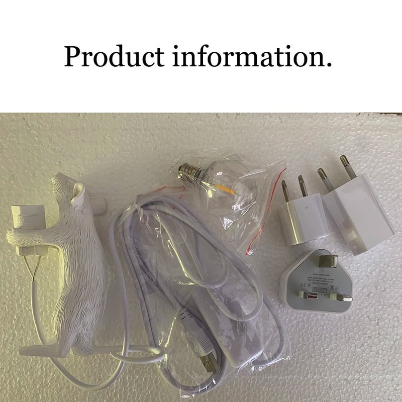 Modern Resin Animal LED Table Lamp Mouse Cat Squirrel Decorative Desk Night Light 3