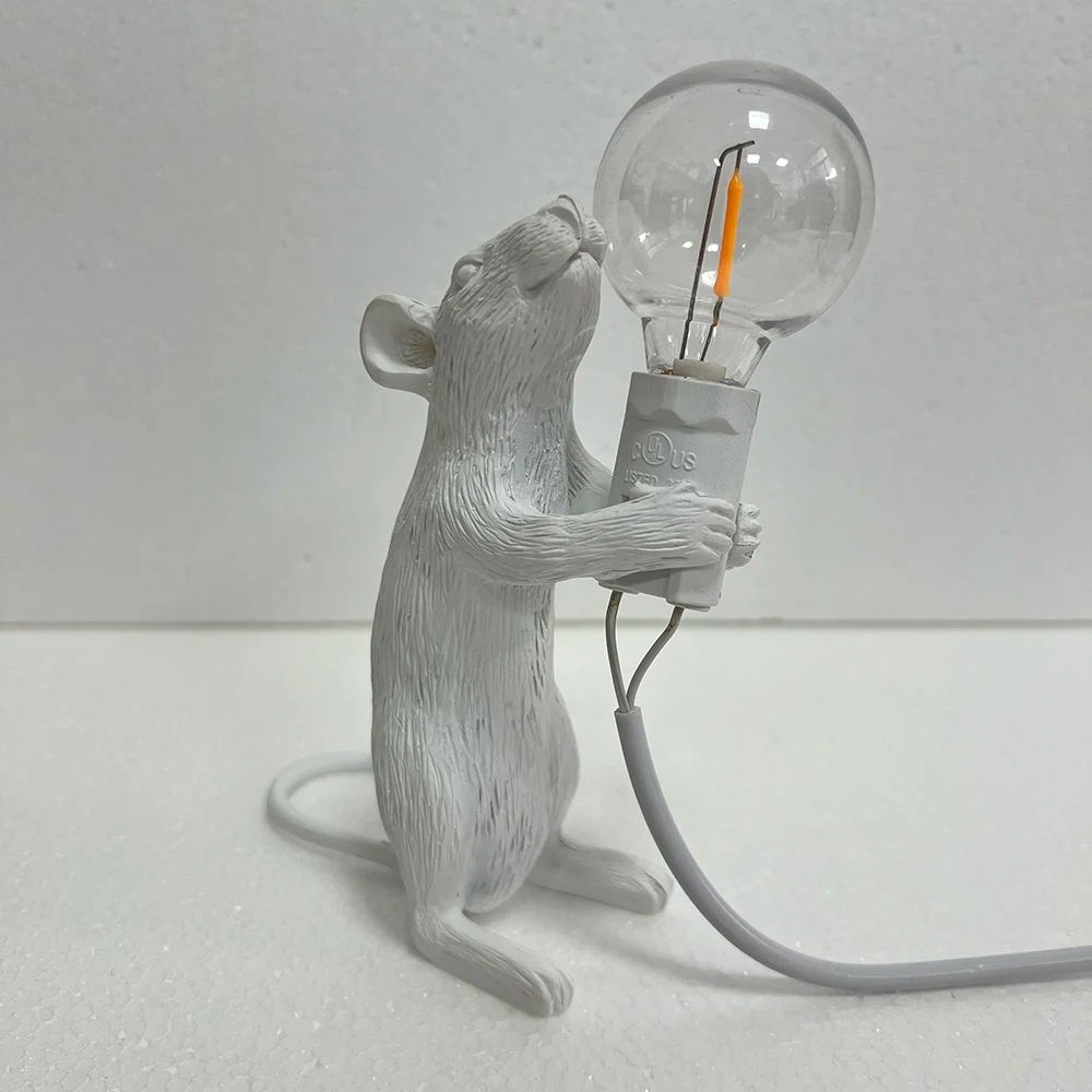 Modern Resin Animal LED Table Lamp Mouse Cat Squirrel Decorative Desk Night Light 4